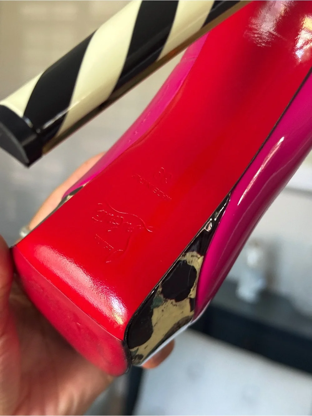 CHRISTIAN LOUBOUTIN LEATHER Chester Fille Platform 140 MM Pink 39